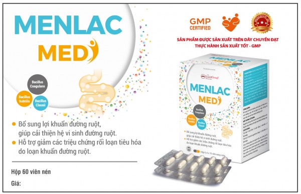 MENLAC MEDI - bổ sung lợi khuẩn, hỗ trợ giảm các triệu chứng rối loạn tiêu hóa